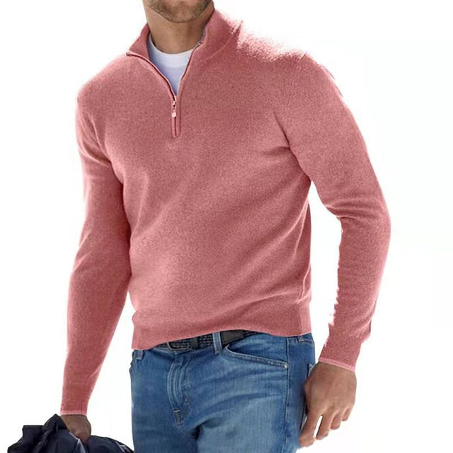 Wearclo | Men's Quarter-Zip Pullover Sweater