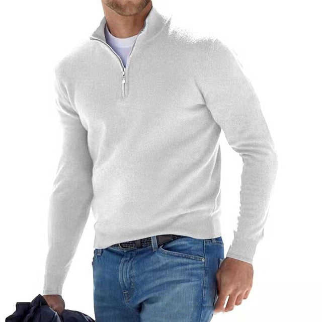 Wearclo | Men's Quarter-Zip Pullover Sweater