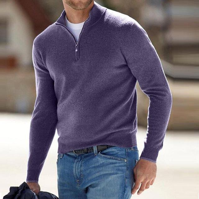 Wearclo | Men's Quarter-Zip Pullover Sweater