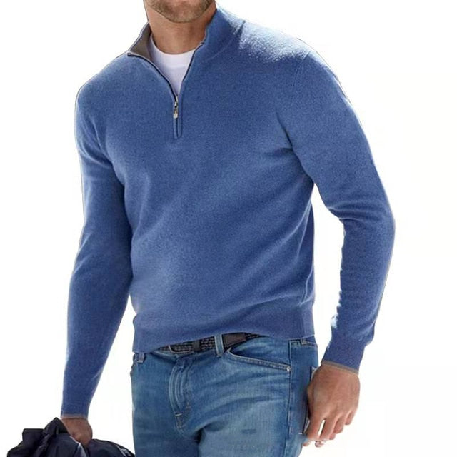 Wearclo | Men's Quarter-Zip Pullover Sweater