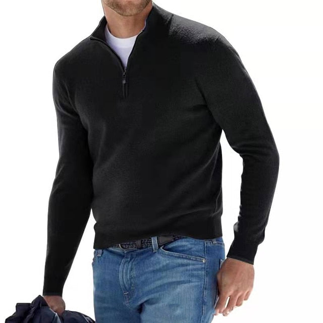 Wearclo | Men's Quarter-Zip Pullover Sweater