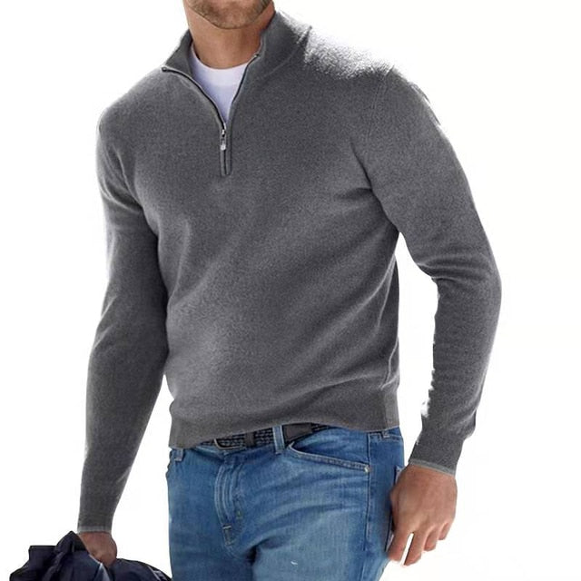 Wearclo | Men's Quarter-Zip Pullover Sweater