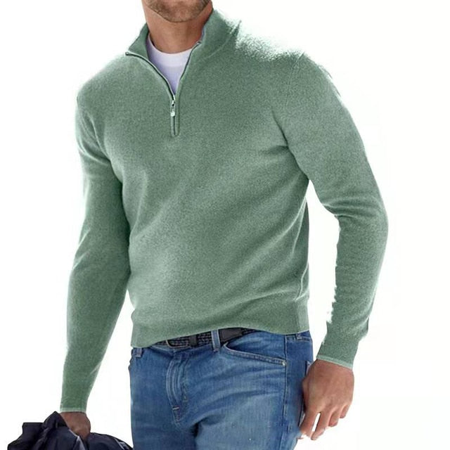 Wearclo | Men's Quarter-Zip Pullover Sweater