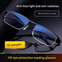 Wearclo | Men's Reading Glasses with Anti-Blue Light TR Temples