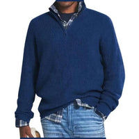 Wearclo | Men's Ribbed Knit Quarter-Zip Sweater