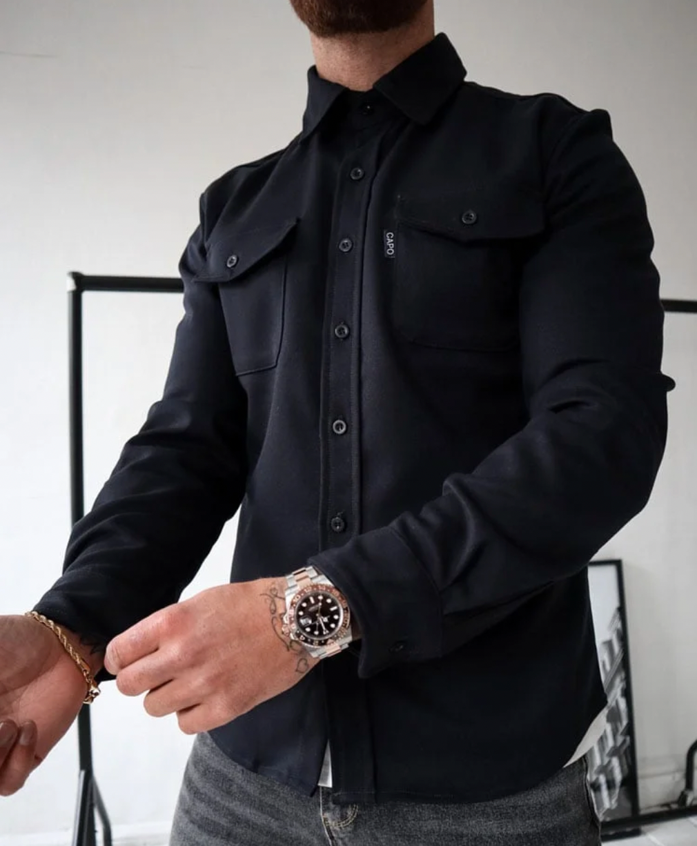 Wearclo | Men's Shirt Jacket with Chest Pockets
