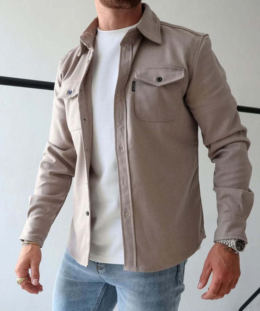 Wearclo | Men's Shirt Jacket with Chest Pockets