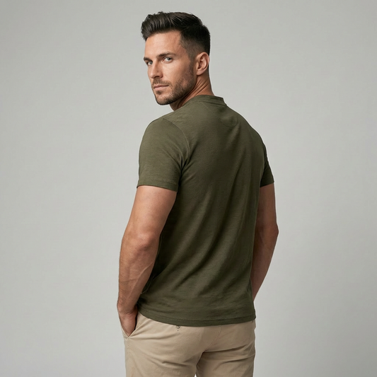 Wearclo | Men's Short Sleeve Henley Polo