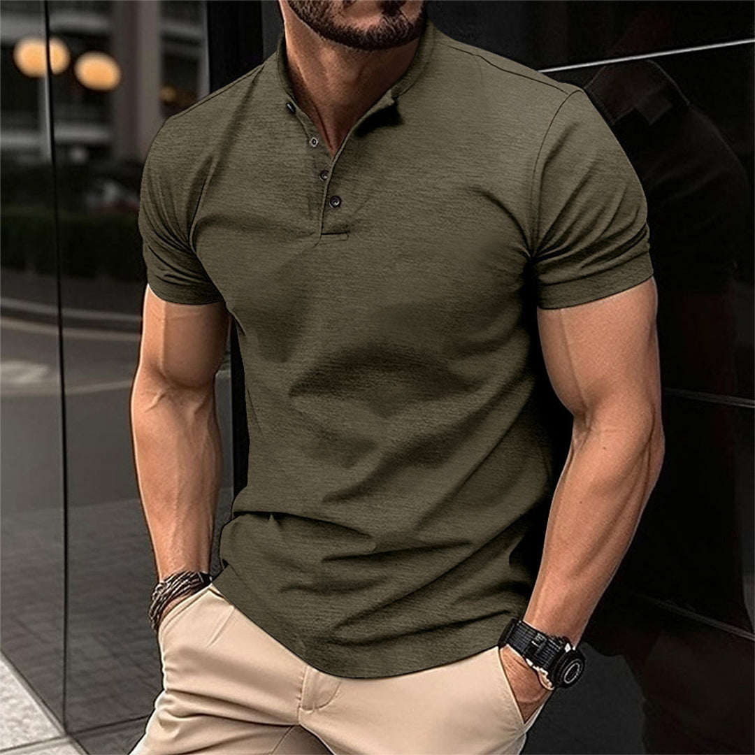 Wearclo | Men's Short Sleeve Henley Polo