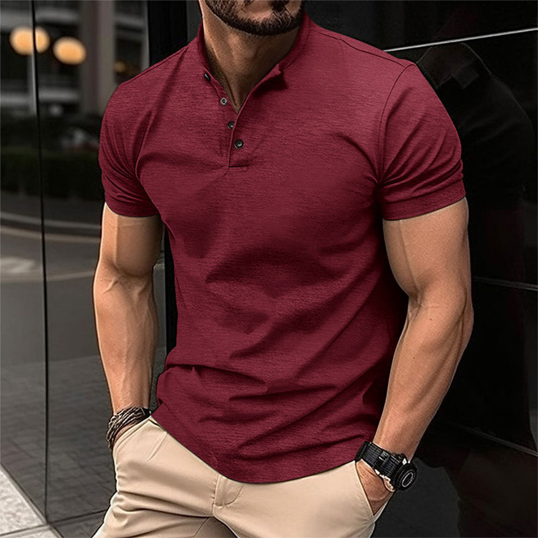 Wearclo | Men's Short Sleeve Henley Polo
