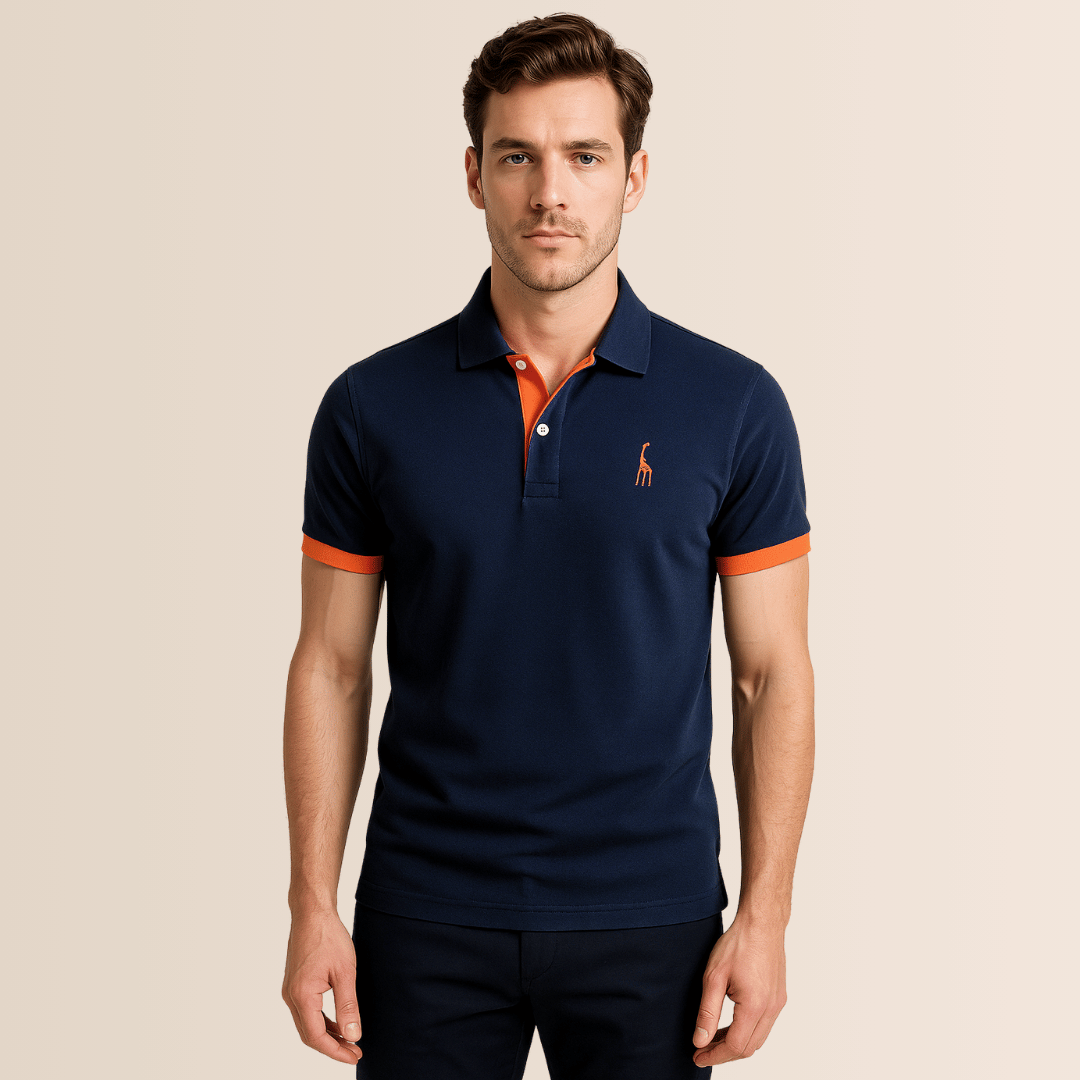 Wearclo | Men's Short Sleeve Polo Shirt with Contrast Collar