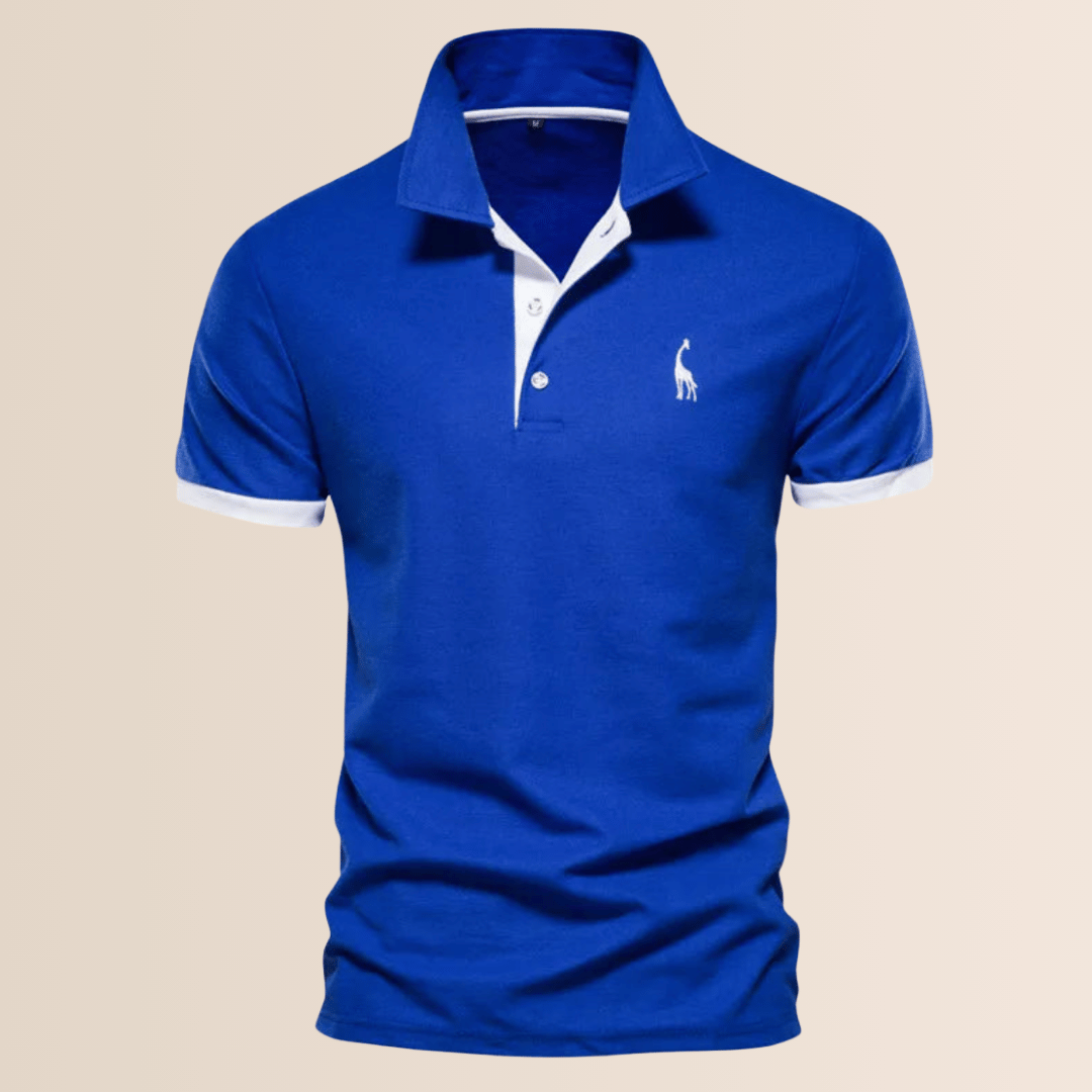 Wearclo | Men's Short Sleeve Polo Shirt with Contrast Collar