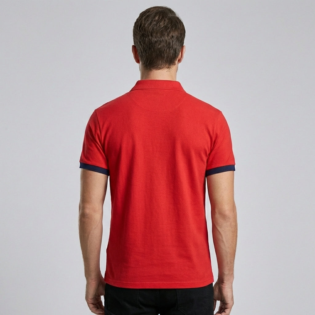 Wearclo | Men's Short Sleeve Polo Shirt with Contrasting Trim