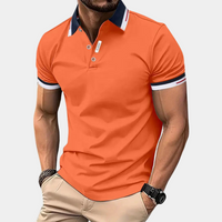 Men's Polo Shirt with Striped Collar