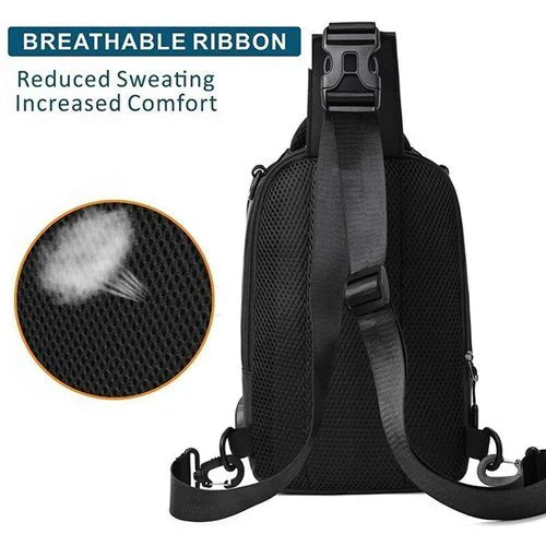 Wearclo | Men's Sling Bag Waterproof Anti-Theft USB Charging