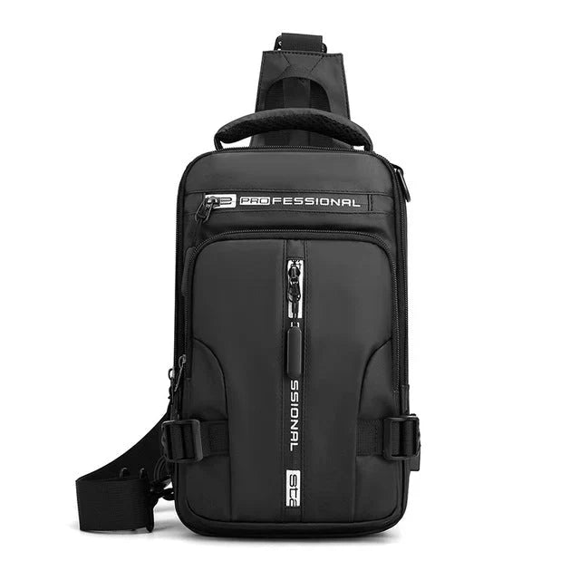 Wearclo | Men's Sling Bag Waterproof Anti-Theft USB Charging