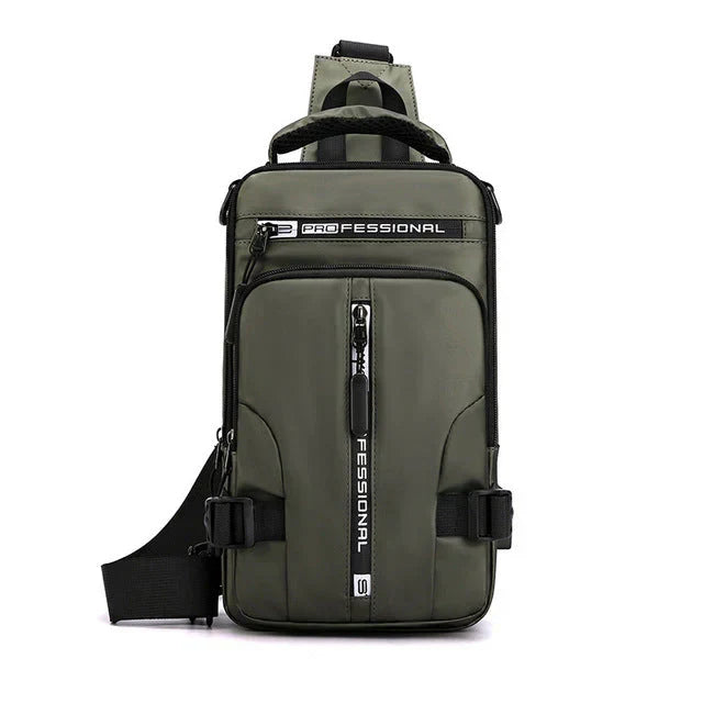 Wearclo | Men's Sling Bag Waterproof Anti-Theft USB Charging