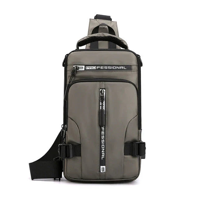 Wearclo | Men's Sling Bag Waterproof Anti-Theft USB Charging