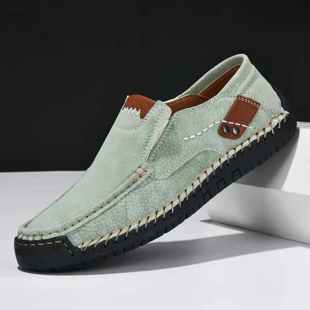 Wearclo | Men's Slip-On Loafers with Contrast Stitching