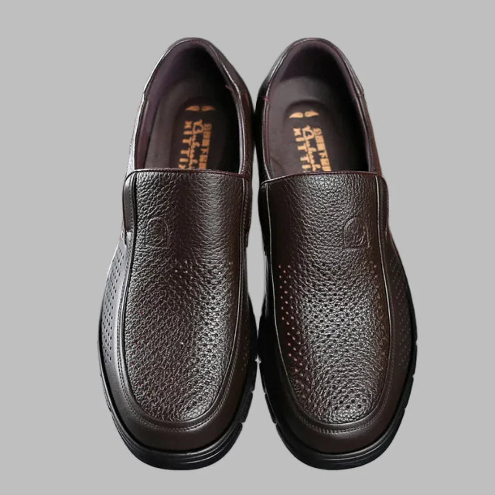 Wearclo | Men's Slip-On Loafers with Perforated Detail