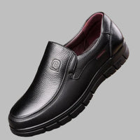 Wearclo | Polished Leather Slip-On Loafers