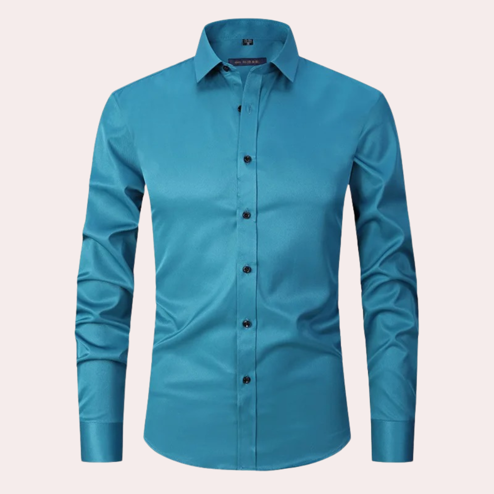 Wearclo | Men's Stretch Dress Shirt - Wrinkle-Resistant