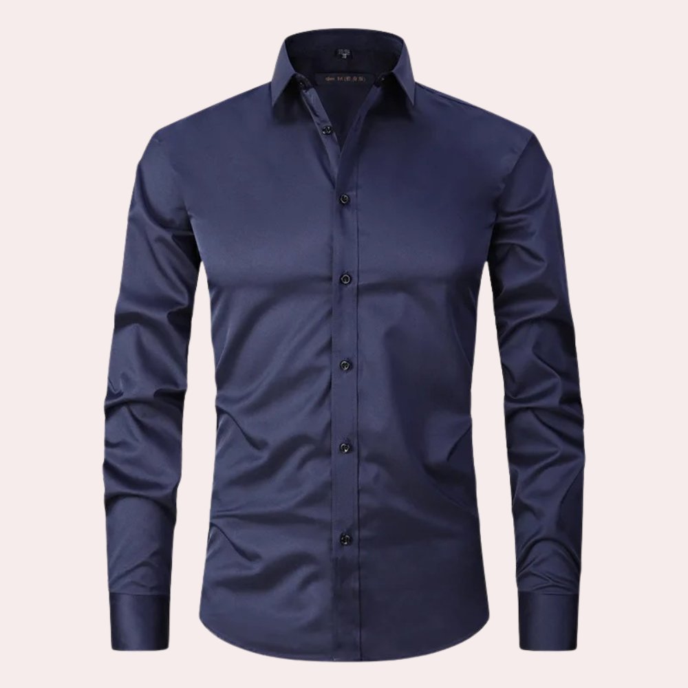 Wearclo | Men's Stretch Dress Shirt - Wrinkle-Resistant