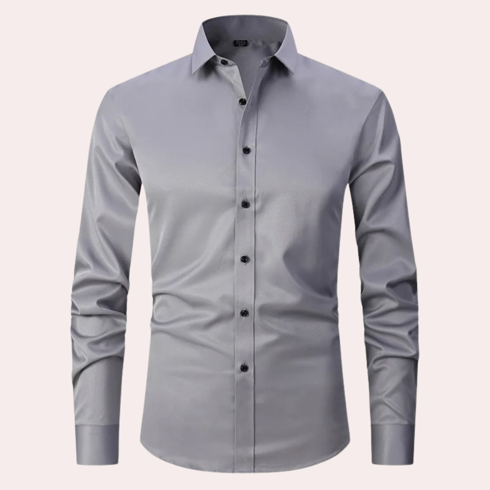 Wearclo | Men's Stretch Dress Shirt - Wrinkle-Resistant