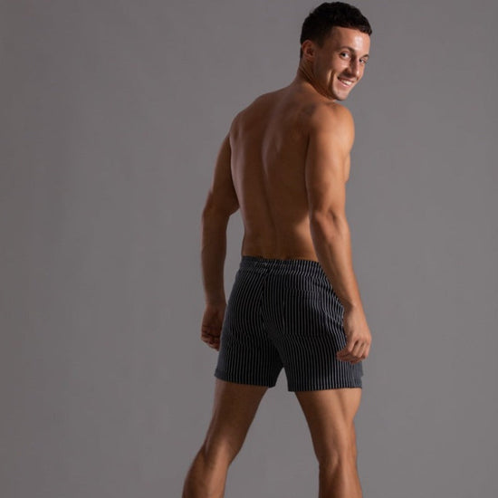 Wearclo | Men's Striped Fitness Shorts with Drawstring