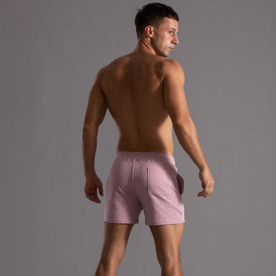 Wearclo | Men's Striped Fitness Shorts with Drawstring