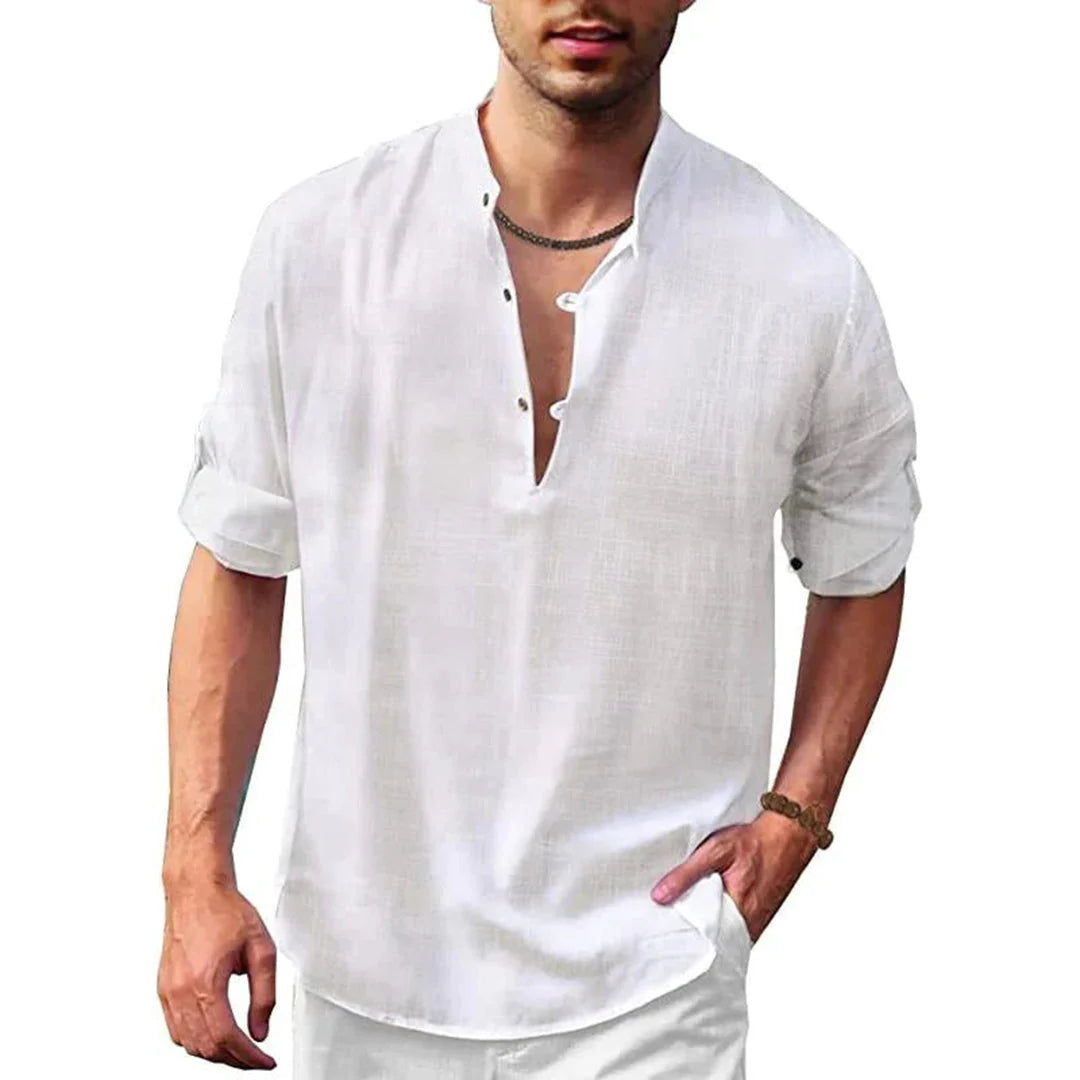 Wearclo | Men's Striped Short Sleeve Button Up Shirt