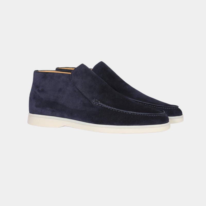 Wearclo | Men's Suede Chukka Loafers with Contrast Stitching