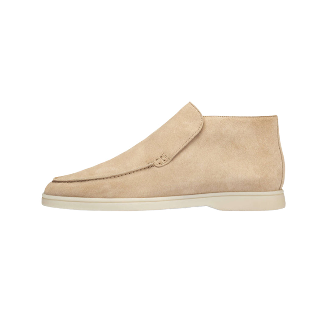 Wearclo | Men's Suede Slip-On Loafers with Stitch Detail
