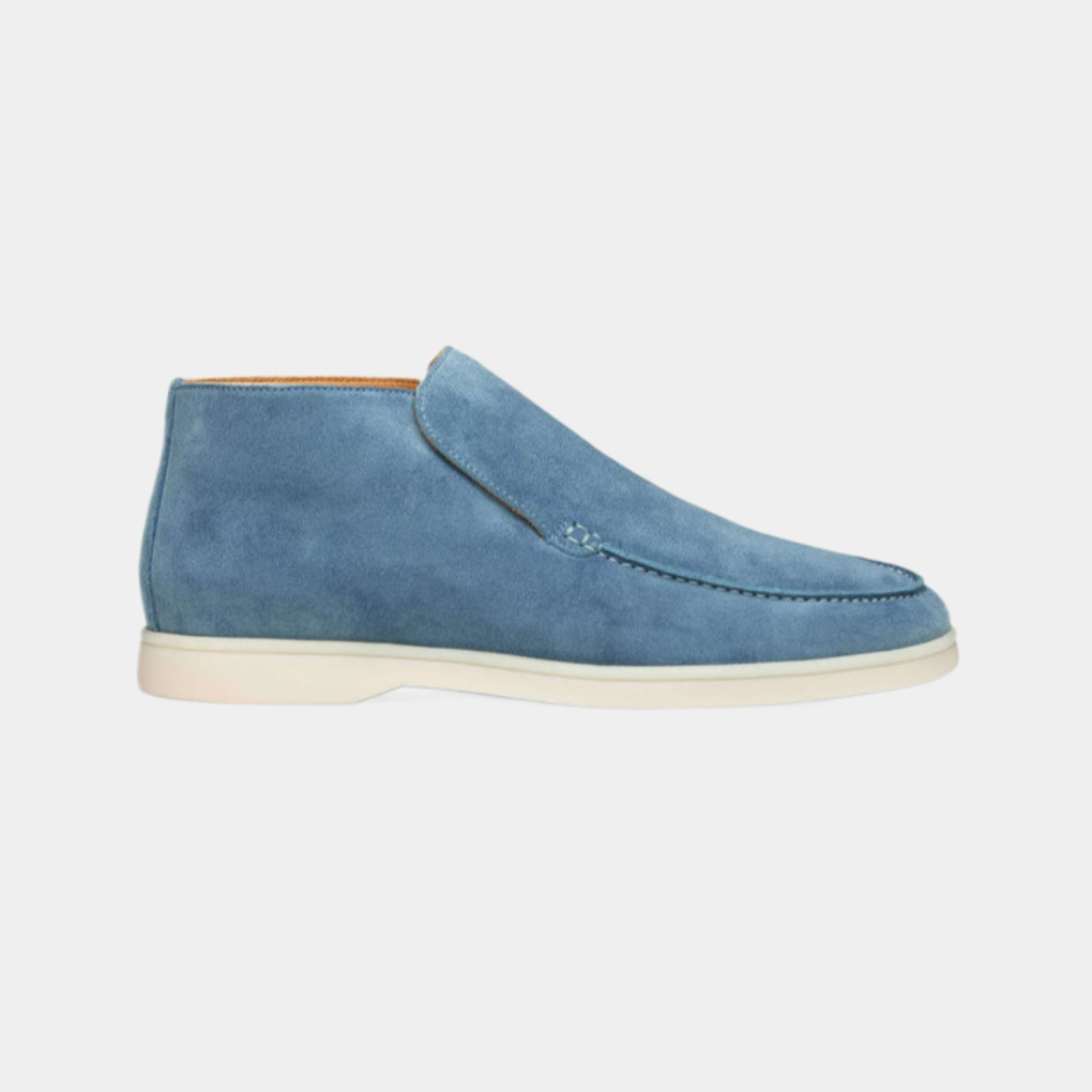 Wearclo | Men's Suede Slip-On Loafers with Stitch Detail