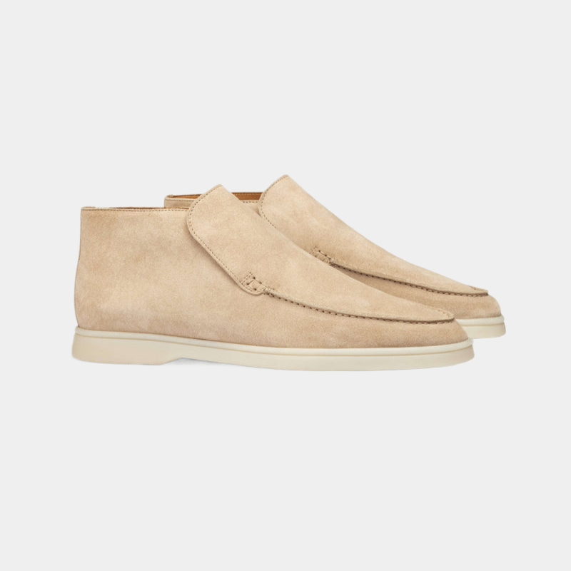 Wearclo | Men's Suede Slip-On Loafers with Stitch Detail