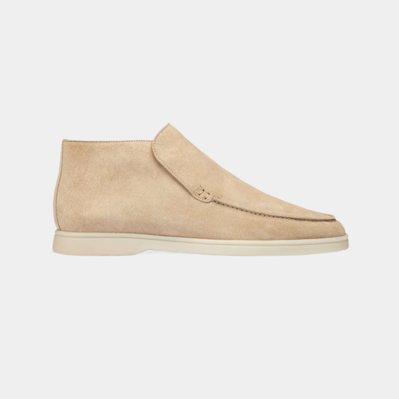 Wearclo | Men's Suede Slip-On Loafers with Stitch Detail