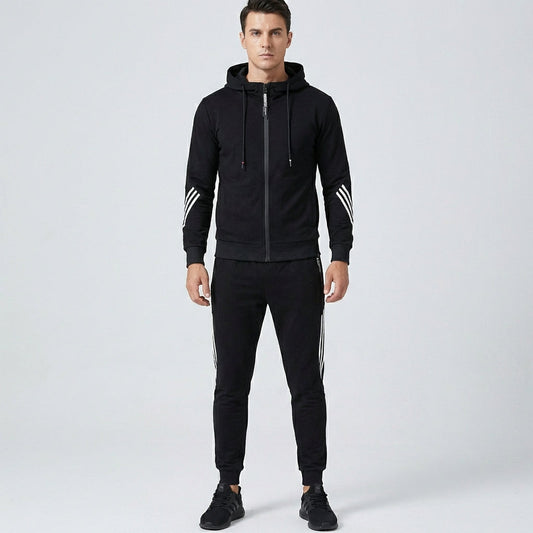 Wearclo | Men's Tracksuit with Side Stripe Design
