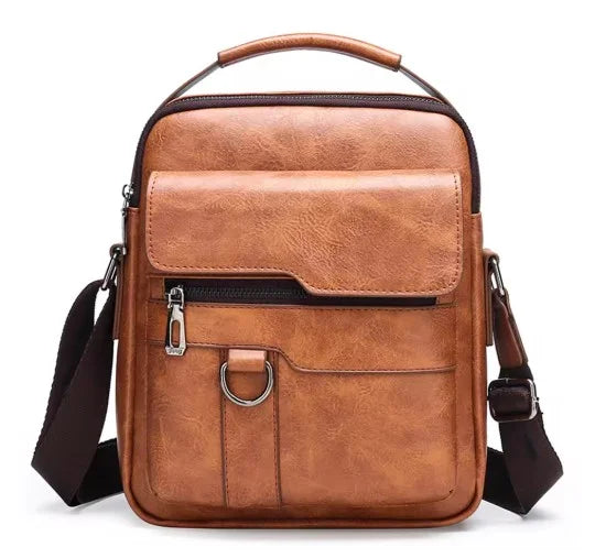 Wearclo | Men's Vertical Crossbody Bag with Flap Pocket