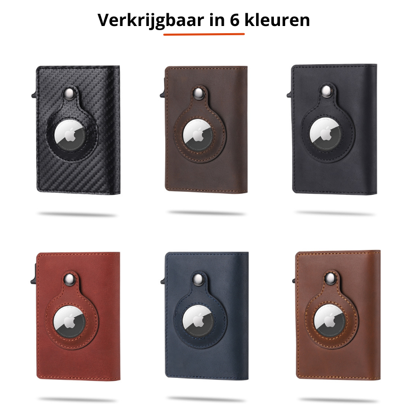 Wearclo | Men's Wallet with Airtag Holder and Carbon Pattern