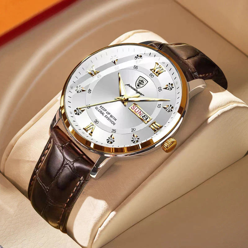 Wearclo | Men's Waterproof Luminous Watch – Classic Stainless Steel Design with Glow-in-the-Dark Display