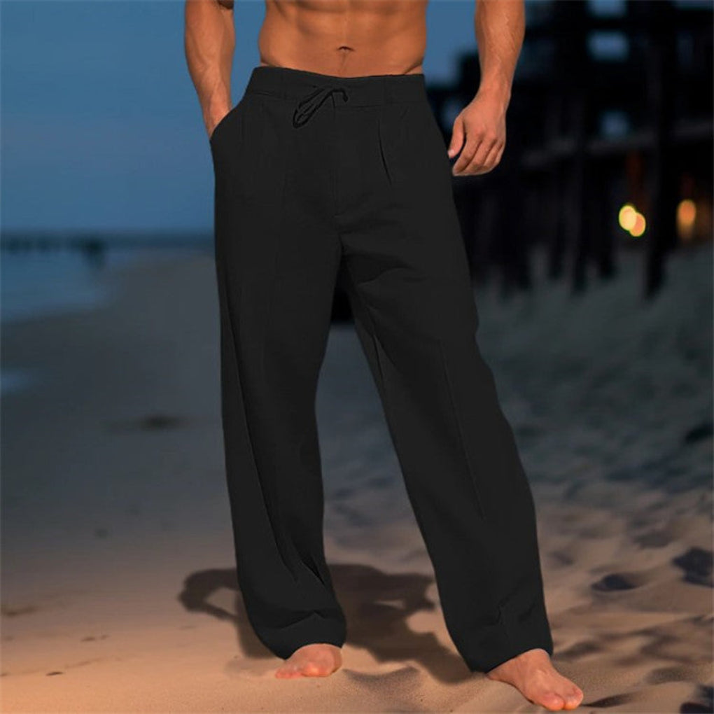Wearclo | Men's Wide Leg Drawstring Trousers