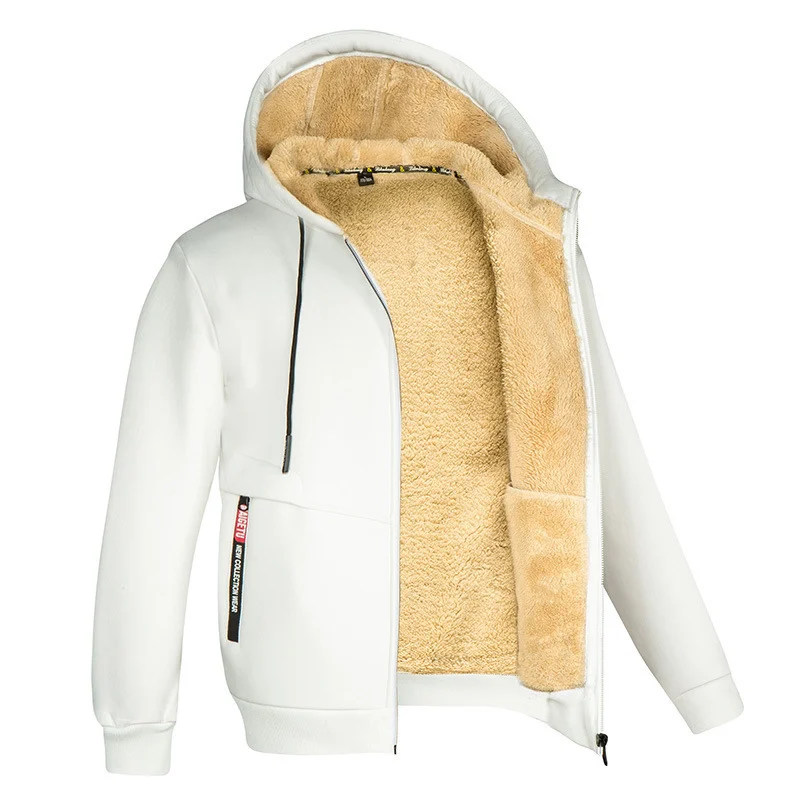 Wearclo | Men's Zip-Up Fleece Hoodie with Sherpa Lining