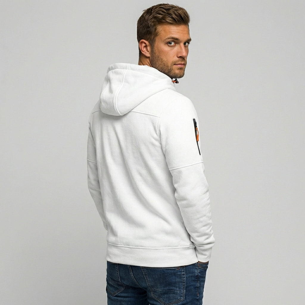 Wearclo | Men's Zip-Up Hoodie with Zipper Pockets