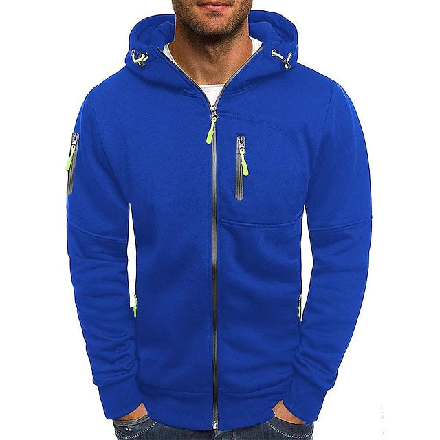Wearclo | Men's Zip-Up Hoodie with Zipper Pockets