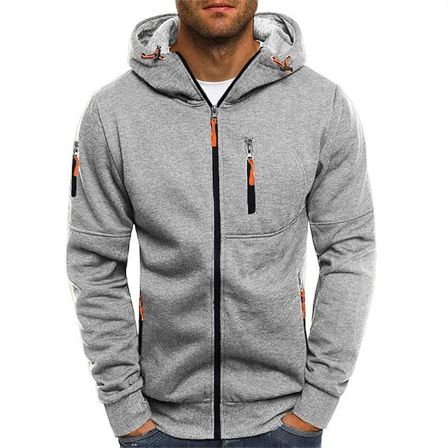 Wearclo | Men's Zip-Up Hoodie with Zipper Pockets