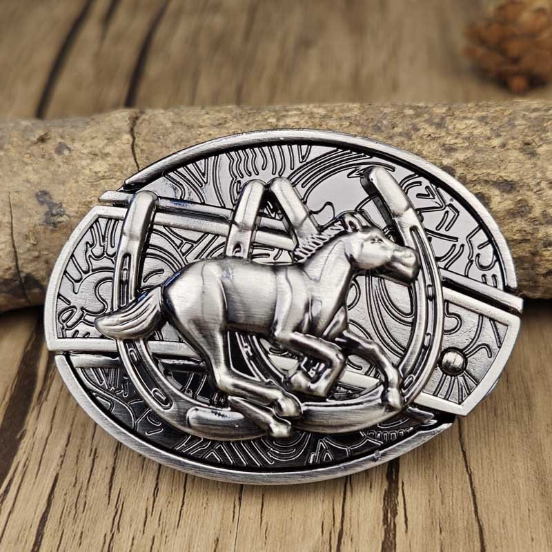 Wearclo | Metal Oval Cowboys Belt Buckle
