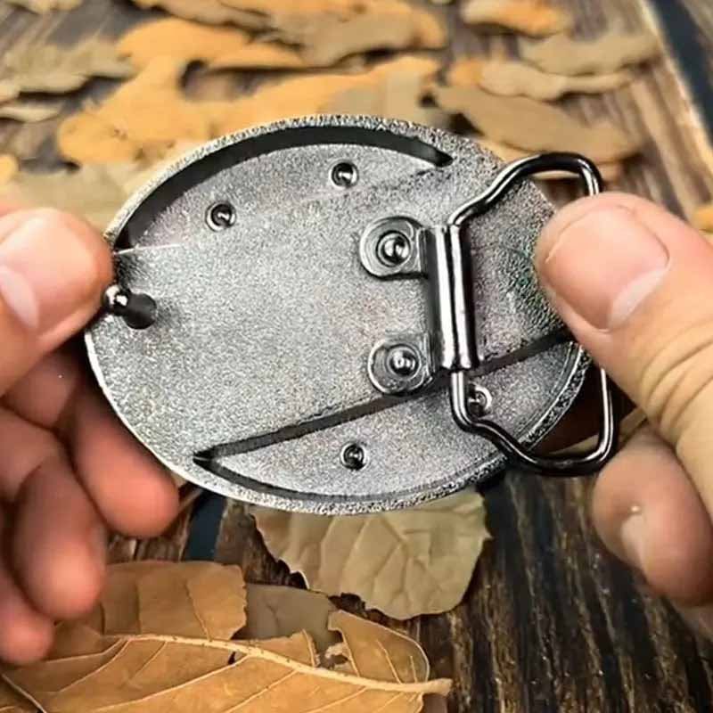Wearclo | Metal Oval Cowboys Belt Buckle