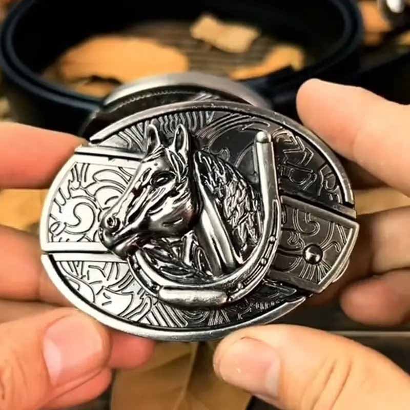 Wearclo | Metal Oval Cowboys Belt Buckle
