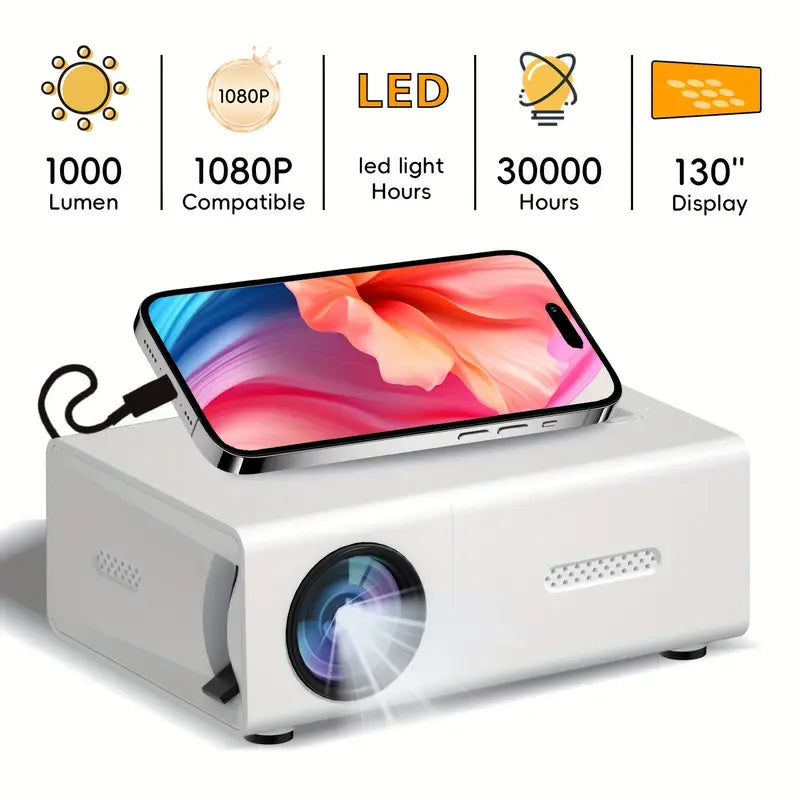 Wearclo | Mini Portable Projector HD 720P Wi-Fi Compatible