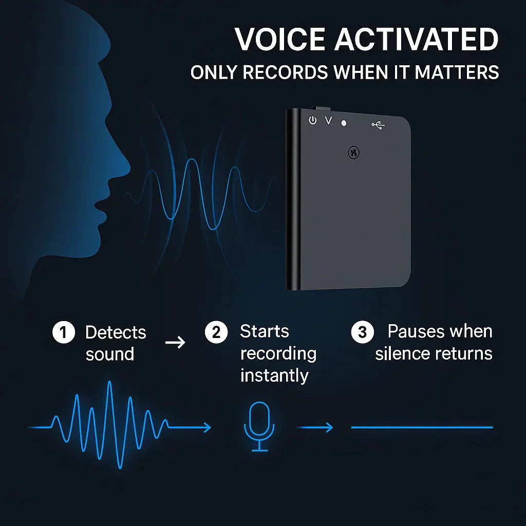Wearclo | Miniature Voice Recorder – Small, Discreet, and Powerful Audio Capture | Perfect for Stealth Recording and Voice Activation